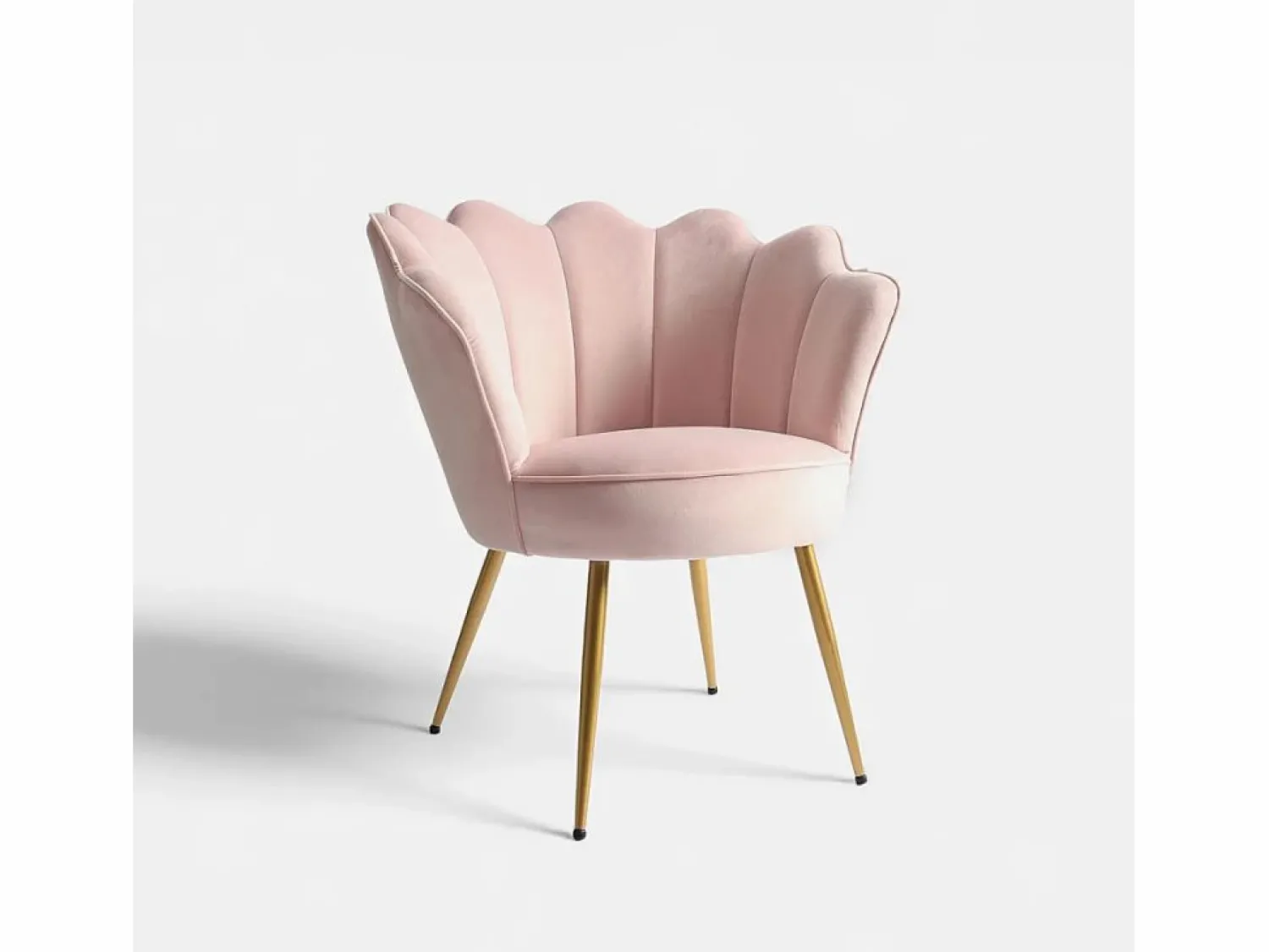 AHD Sillón | Sillón de terciopelo elegante con patas doradas Nivara -