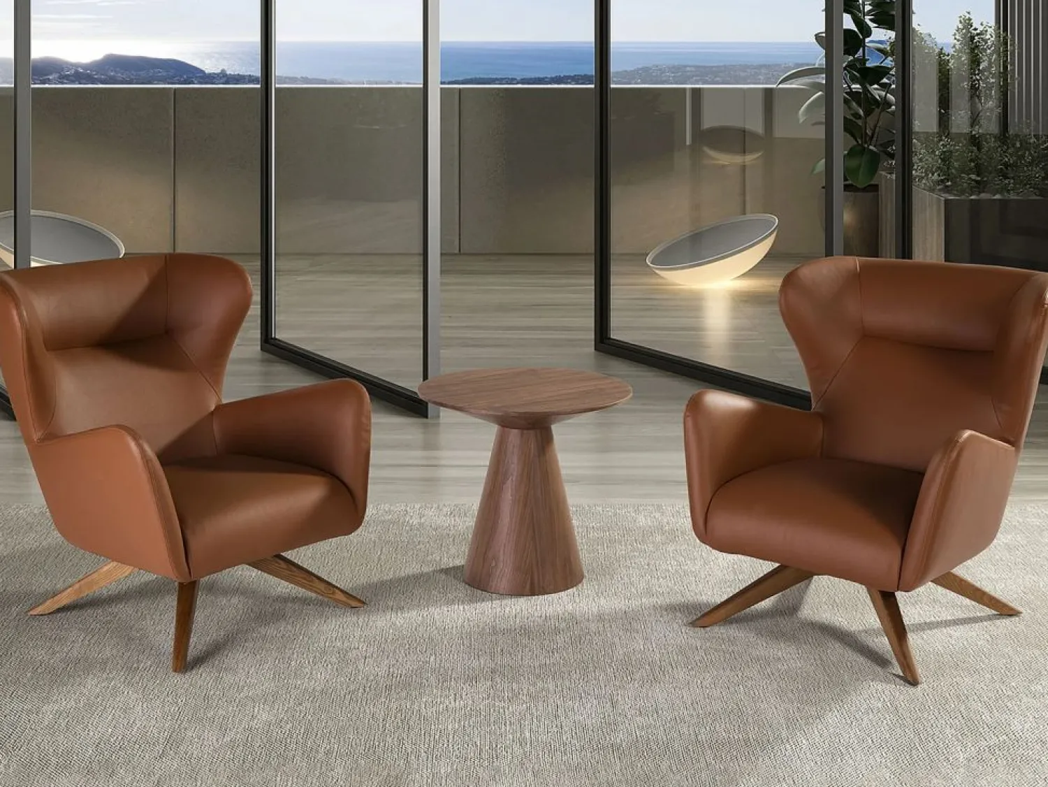 Angel Cerda Sillón | Sillón giratorio polipiel marrón 5038