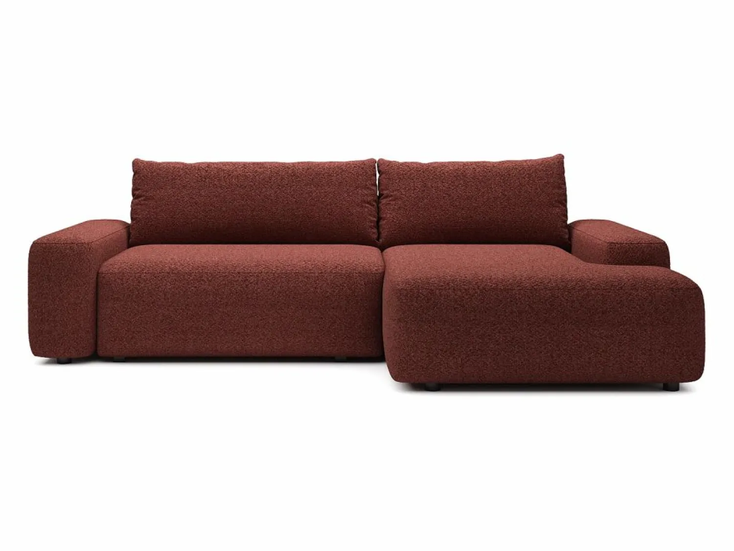 Vente-unique Colección Rouge Passion | Sofá cama rinconera derecha en chenilla burdeos DAVISO