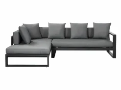 Sofá rinconera jardín aluminio - Antracita - MOLOKAI < MYLIA Discount