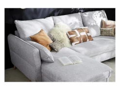 Sofá cama con chaise longue a la derecha y canapé - DRISS < Miliboo