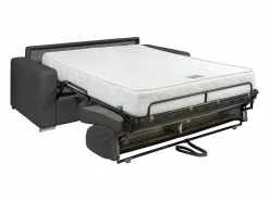 Sofá cama de 3 plazas de cuero - Cama de 140 cm - Colchón de 22 cm - CALITO < Vente-unique Discount