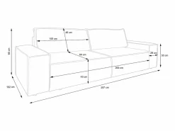 Sofá cama de 4 plazas de tela efecto cuero color marrón AMELIA < Vente-unique Best
