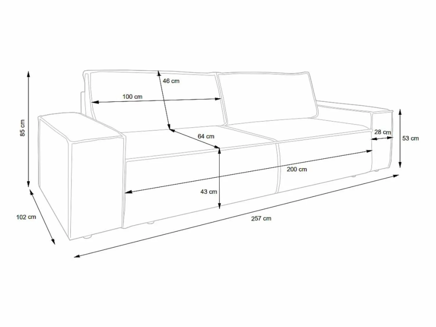 Sofá cama de 4 plazas de tela efecto cuero color marrón AMELIA < Vente-unique Best