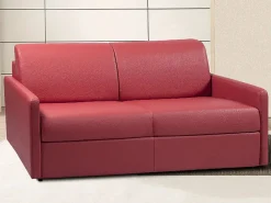 Sofá cama de 4 plazas tipo italiano de piel sintética - Colchón de espuma 14 cm - CALIFE < Vente-unique
