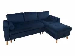 Sofá cama esquinero de 3 plazas JAMES en terciopelo < Happy Garden New