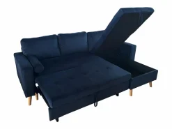 Sofá cama esquinero de 3 plazas JAMES en terciopelo < Happy Garden New