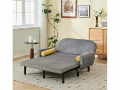 Sofá cama 2 plazas de pana - convertible en cama o chaise longue < OKWISH Outlet
