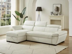 Sofá cama rinconera ángulo izquierdo bimateria piel JONOVA - < LINEA SOFA Outlet