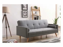 Concept-Usine Sofá Escandinavo * Sofá convertible 3 plazas de tela WOODEN Gris