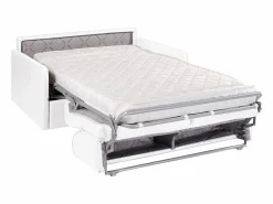 Sofá convertible polipiel asiento viscoelástico 140 cm lamas anchas 14 cm CALIFE < Vente-unique Sale