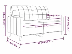 Sofá de 2 plazas de cuero sintético 120 cm < vidaxl Outlet