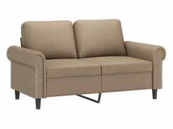 Sofá de 2 plazas de cuero sintético color capuchino 120 cm < Clicnbuy Discount