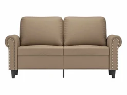 Sofá de 2 plazas de cuero sintético color capuchino 120 cm < Clicnbuy Discount