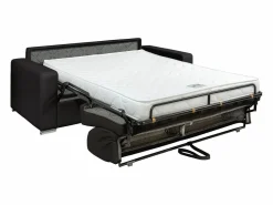Sofá 3 plazas rápido en cuero - Cama de 140 cm - Colchón de 14 cm CALITO < Vente-unique Discount