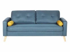Sofá 3 plazas tela - cojines amarillos - TATUM < Vente-unique Sale