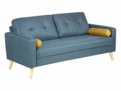 Sofá 3 plazas tela - cojines amarillos - TATUM < Vente-unique Sale