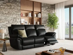 Sofá relax mecánico 3 plazas piel búfalo PAKITA < Vente-unique