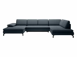 Sofá rinconera panorámico en tela texturizada ARCHIBALD < Vente-unique Discount