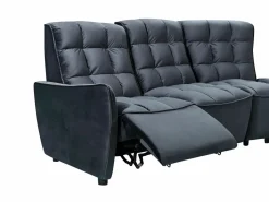 Sofá rinconera relax modular de terciopelo antracita ALFORD < Vente-unique Online