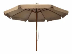 Clicnbuy Sombrilla * Sombrilla de jardín con palo de madera gris 330 cm Topo