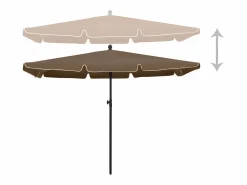Clicnbuy Sombrilla * Sombrilla de jardín con palo gris taupe 210x140 cm Topo