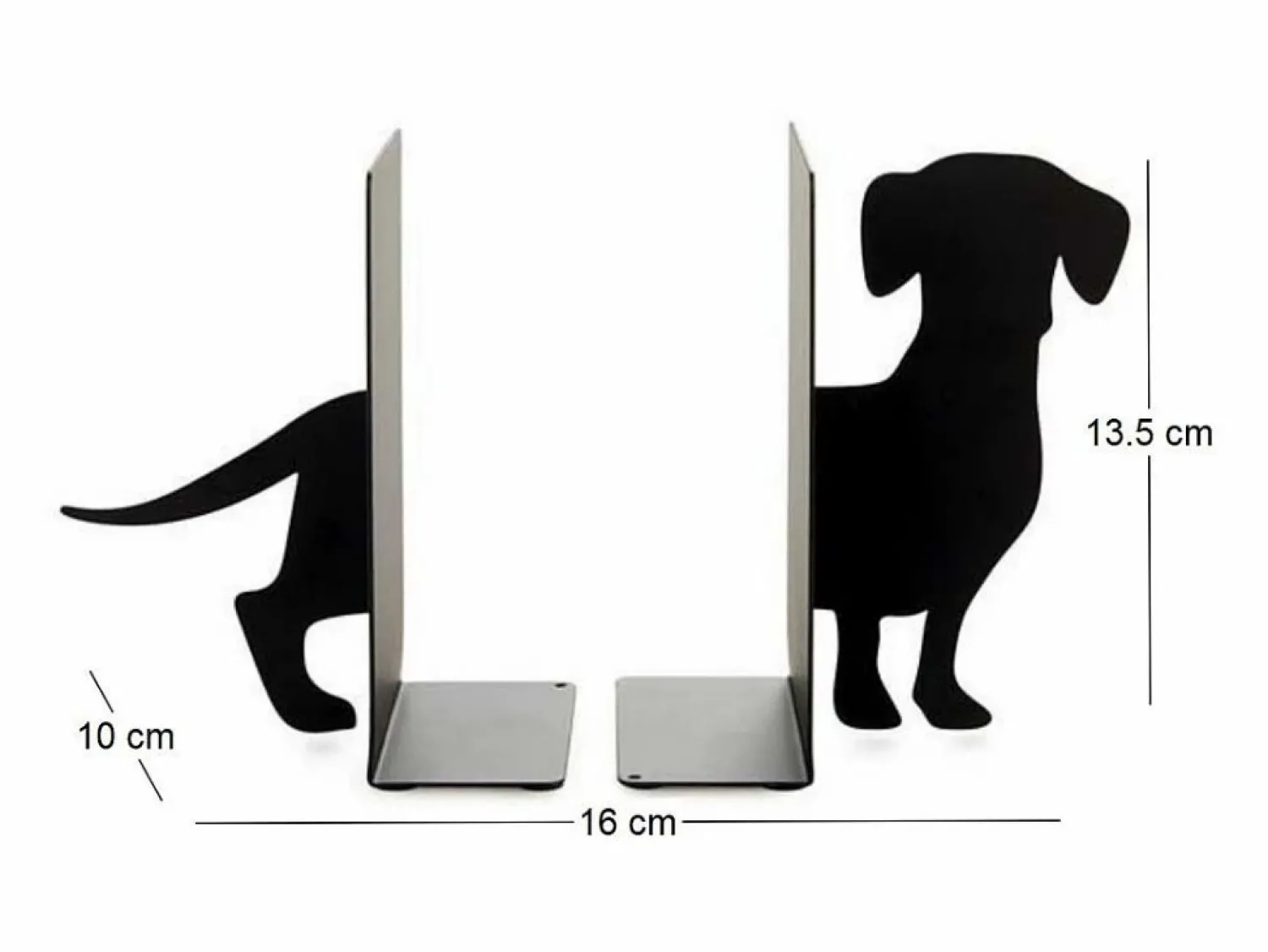 Balvi Estatua * Sujetalibros de metal Teckel Animales Negro