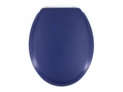Tapa de WC Dolce de madera moldeada marino con bisagras robustas de acero inoxidable, diseño mate y dimensiones 47x38 cm < Clearance