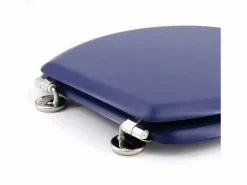 Tapa de WC Dolce de madera moldeada marino con bisagras robustas de acero inoxidable, diseño mate y dimensiones 47x38 cm < Clearance