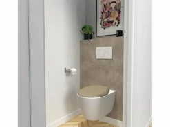 Tapa De Inodoro * Tapa de WC Marina Taupe en Polipropileno Desmontable con Fijación Universal – Fabricación Francesa Topo