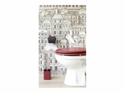 Tapa De Inodoro * Tapa WC Dolce Cardinal de Madera Moldeada Rojo con Bisagras de Acero Inoxidable y Acabado Mate Terracota