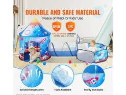 Cabaña Infantil | Tienda de Juego y Túnel SucceBuy Blue Rocket para Niños, Regalo para los Bebés Varones y Niñas