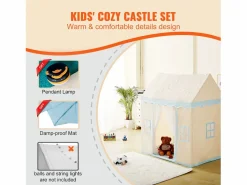 Cabaña Infantil | Tienda de Juegos para Niños SucceBuy, 1 a 5 Años, con Alfombra y Lámpara