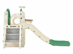 Hauss Spole Tobogán * Tobogán infantil combinado con aro de baloncesto y escalera - Verde