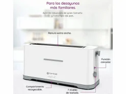 Basic Pequeño Electrodoméstico * Tostador TS-40 EasyToast Grunkel 980W 7 niveles 2 rebanadas Blanco