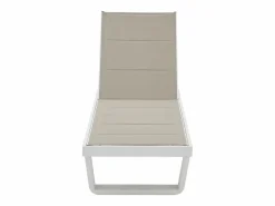 MYLIA Tumbona * Tumbona de aluminio y textilene - y blanco - NABUNA de Gris