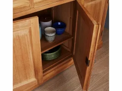 BERAH GETAH Vitrina Para Vajilla * Vajillero de teca maciza 150 cm Color natural claro