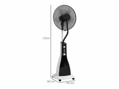 Aire Acondicionado, Ventilación * Ventilador con función nebulizador 3L, 90W, 3 modos, temporizador, oscilante, ruedas, (44,5x38,5x120cm) Negro