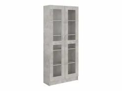 Clicnbuy Vitrina * Vitrina de madera contrachapada hormigón 82,5x30,5x185,5cm Gris