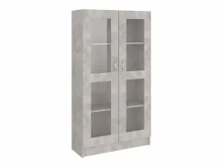 Clicnbuy Vitrina * Vitrina de madera contrachapada hormigón 82,5x30,5x150cm Gris