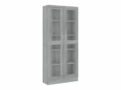 Clicnbuy Vitrina | Vitrina de madera contrachapada sonoma 82,5x30,5x185,5 cm