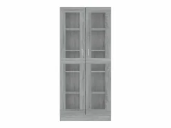 Clicnbuy Vitrina | Vitrina de madera contrachapada sonoma 82,5x30,5x185,5 cm