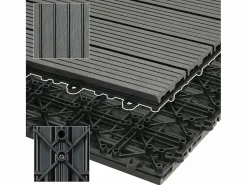 ECD Germany Terraza * 11x Baldosas para terraza WPC 30x30 cm 1 m² baldosas antracita Gris